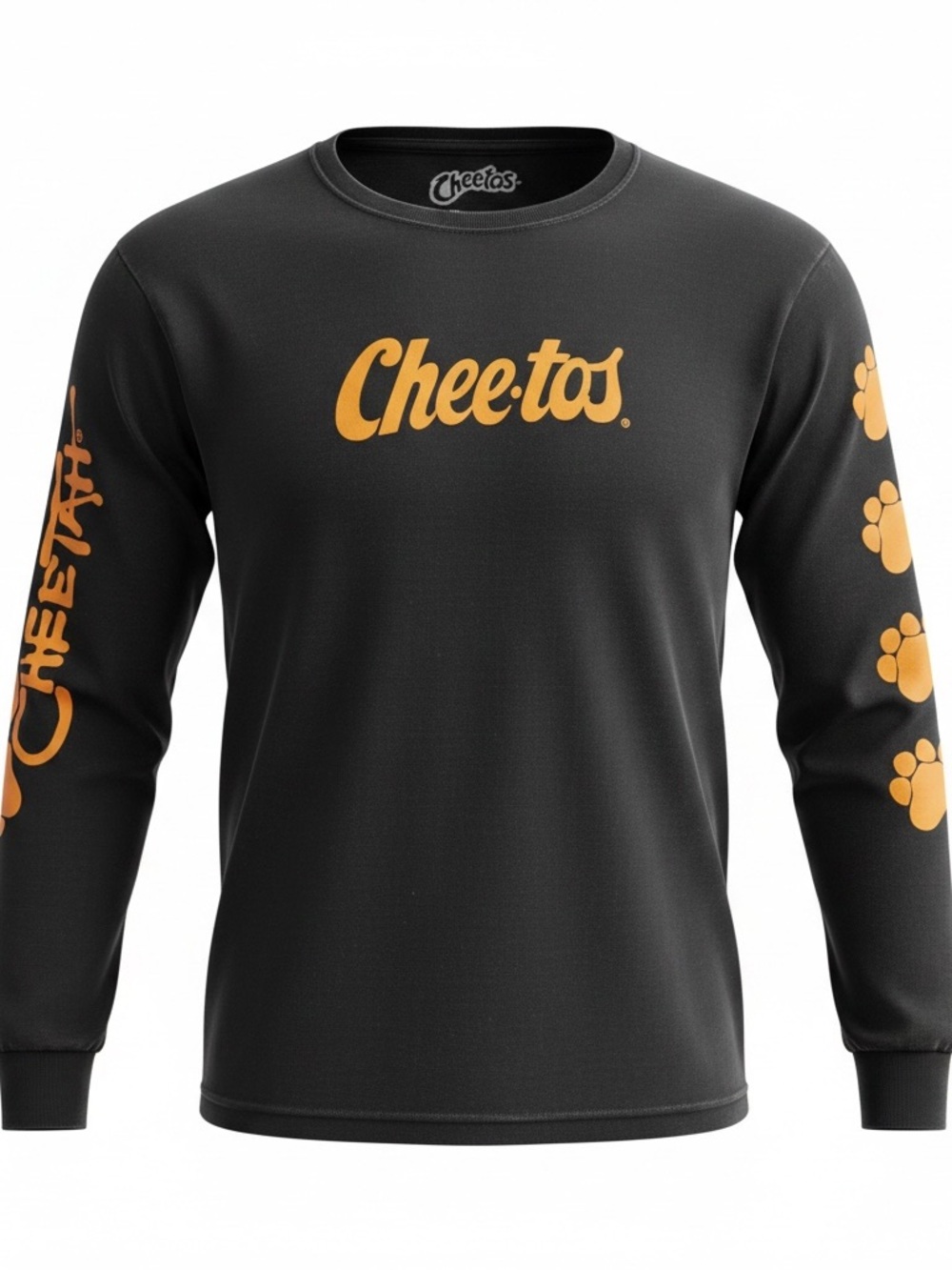 cool Cheetos Chester Cheetah Black 90s style Long Sleeve shirt Men's size Large‎